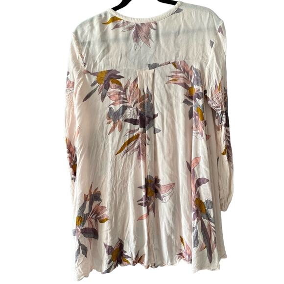 Free People Swing Dress Orchid Pink Floral Tunic Boho Chic Rayon w/Pockets Small - Picture 4 of 15